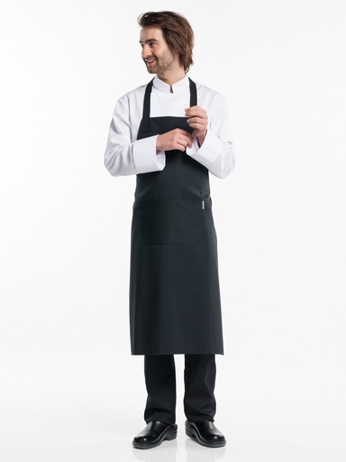 [CD-53388] Chaud Devant Santino Black Bib Apron