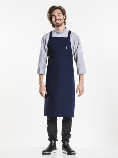 [CD-55299] Chaud Devant Nordic Cross Blue Bib Apron
