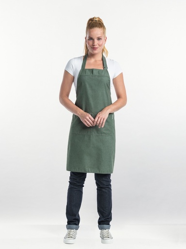 [CD-55999] Chaud Devant Base Moss Green Bib Apron