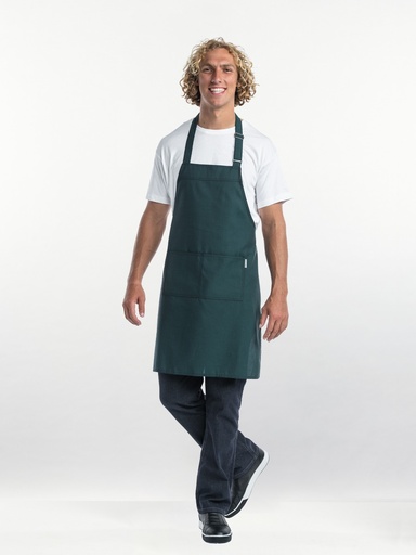 [CD-56199] Chaud Devant Base Pine Green Bib Apron