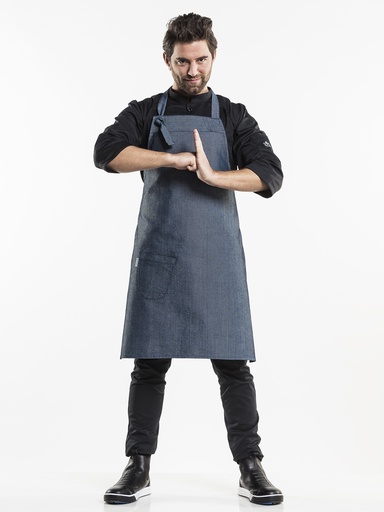 [CD-57599] Chaud Devant Bujutsu Petrol Bib Apron
