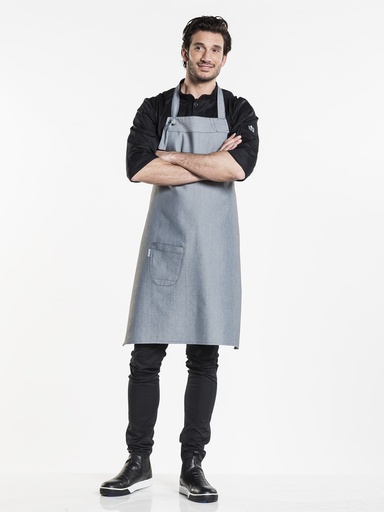 [CD-57699] Chaud Devant Bujutsu Grey Bib Apron