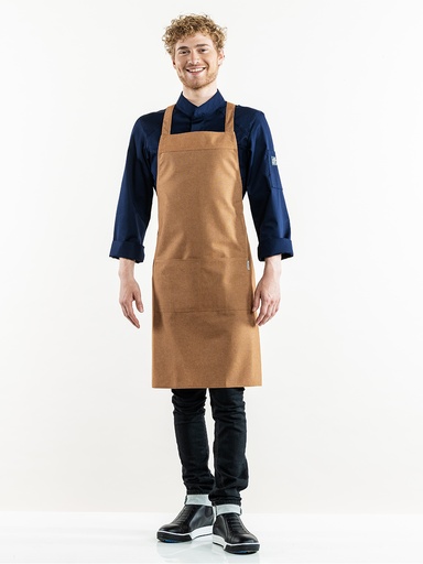 [CD-58199] Chaud Devant Cross Chestnut Bib Apron