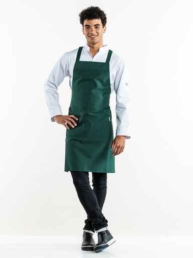 [CD-58599] Chaud Devant Cross Pine Green Bib Apron