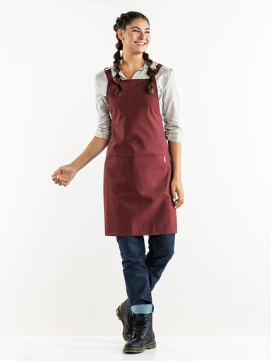 [CD-58699] Chaud Devant Cross Cherry Bib Apron