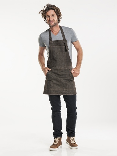 [CD-59499] Chaud Devant Salopet Brown Denim Bib Apron