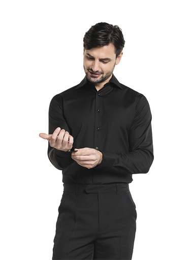 Chaud Devant Men Black Stretch Shirt