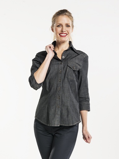 Chaud Devant Women Antra Denim Stretch 3/4 Sleeve Shirt