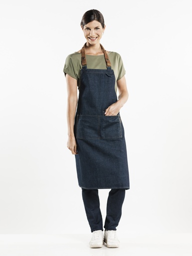 [CD-63499] Chaud Devant Forene Blue Denim Bib Apron