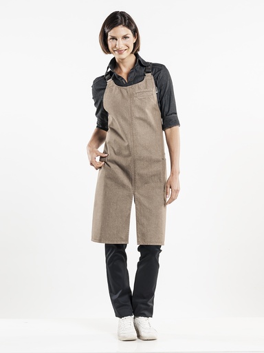 [CD-65299] Chaud Devant Forene Cross Mud Denim Bib Apron