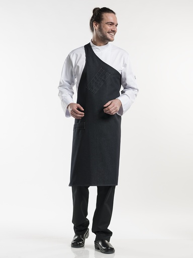 [CD-68299] Chaud Devant Butcher Black Denim Bib Apron