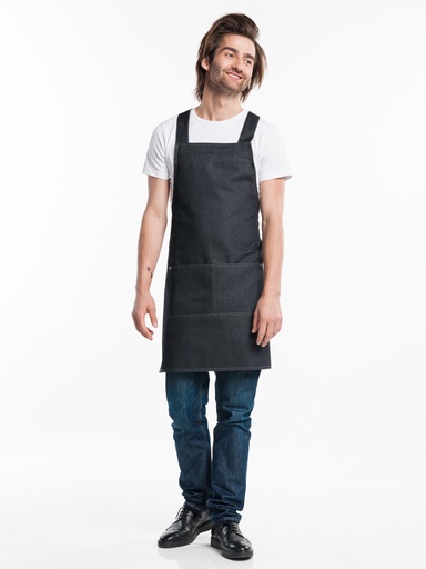 [CD-68687] Chaud Devant Fusion Black Denim Bib Apron