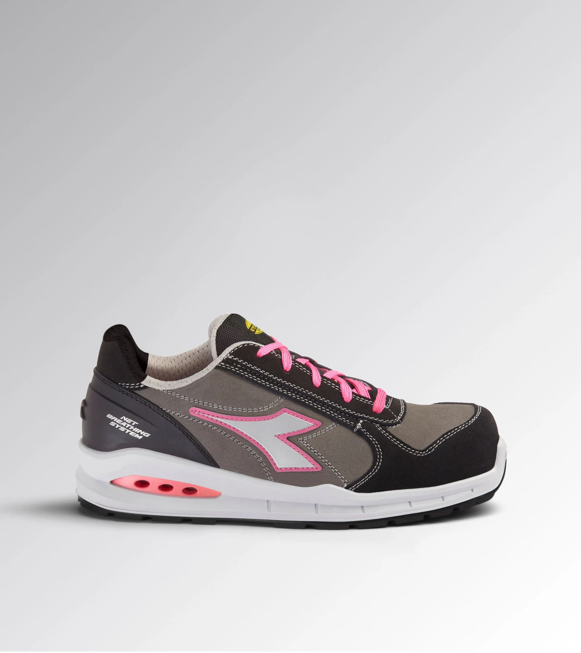 Diadora Run Net Ab Low S3S Fo Sr Smoked Pearl Silver Shocking P Werkschoenen