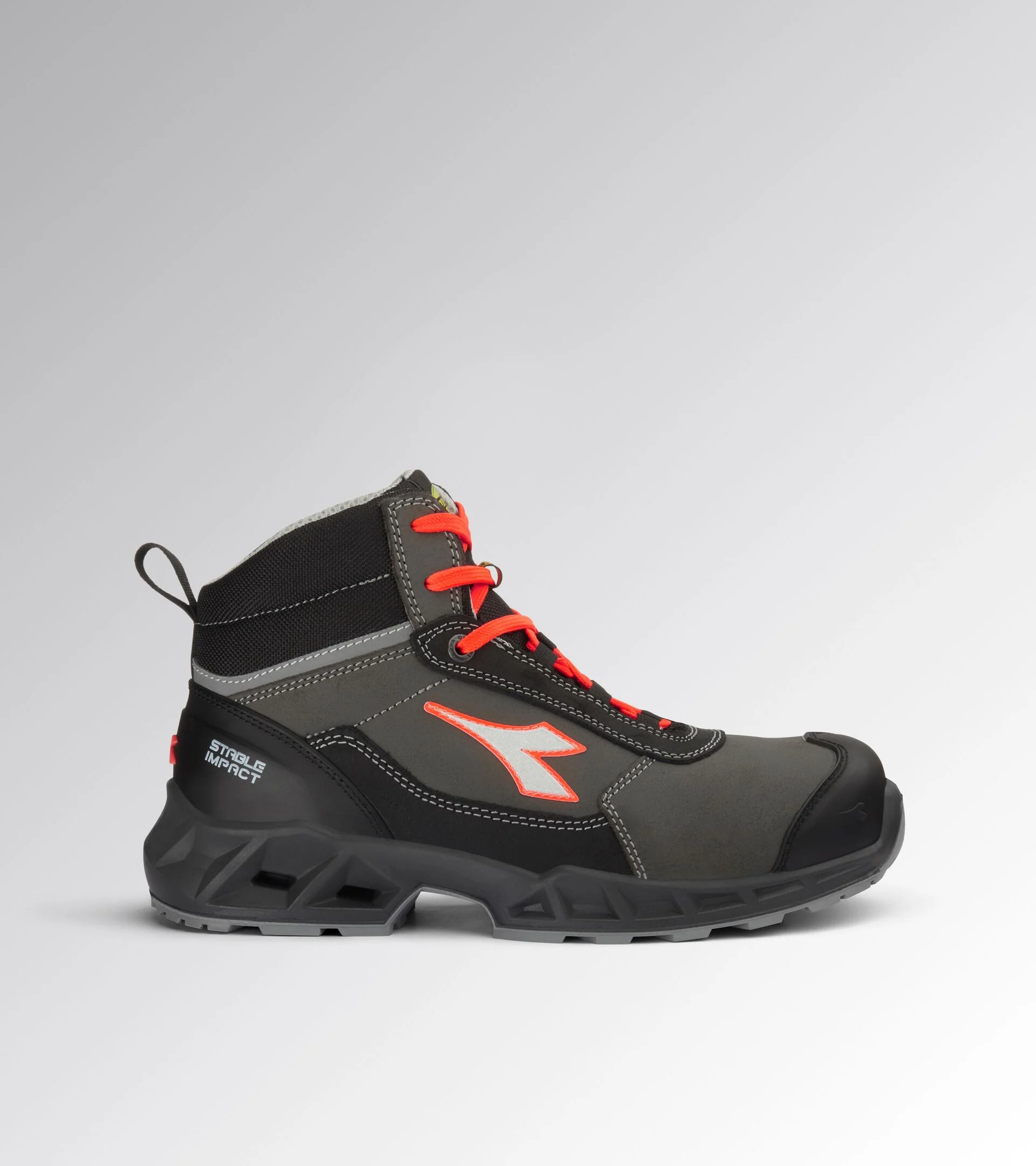 Diadora Shark Sta Imp Leat Mid S3S Fo Sr Sc Esd Black Red Fluo Werkschoenen