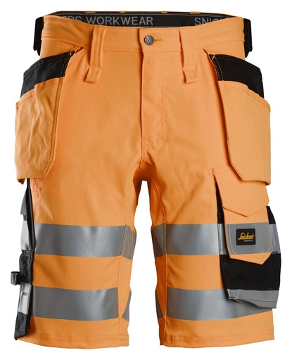 Snickers 6135 High-Vis Klasse 1 Stretch Korte Werkbroek Met Holsterzakken