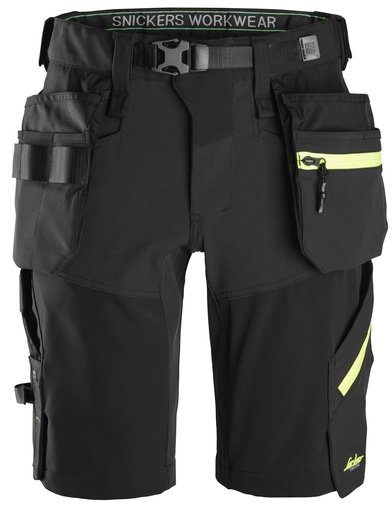 Snickers 6140 Flexiwork Softshell Stretch Korte Werkbroek+ Met Holsterzakken