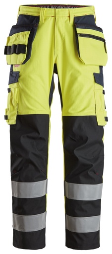 Snickers 6264 Protecwork Werkbroek Met Scheenbeen Versterking Holsterzakken High-Vis Klasse 2