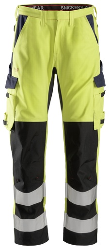 Snickers 6364 Protecwork Werkbroek Met Scheenbeen Versterking High-Vis Klasse 2