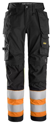 Snickers 6734 High-Vis Klasse 1 Dames Stretch Werkbroek Met Holsterzakken