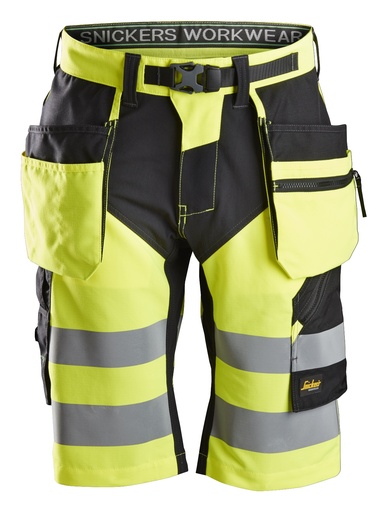 Snickers 6933 Flexiwork High-Vis Korte Broek+ Met Holsterzakken Klasse 1
