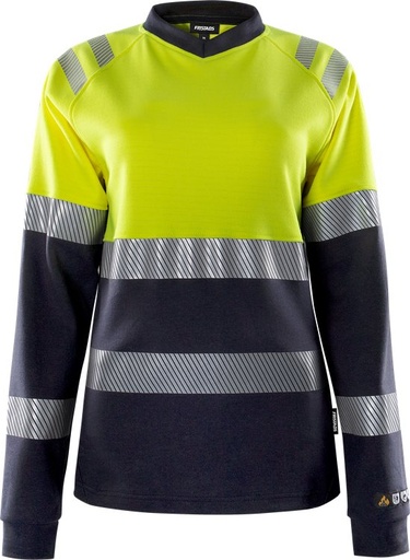 Fristads Flamestat High Vis Dames T-Shirt Met Lange Mouwen Klasse 1 7108 Tfl