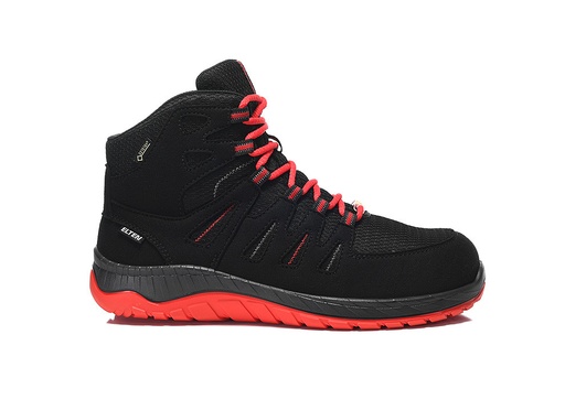 Elten Maddox Gtx W Black-Red Mid Esd S3S Ci Werkschoenen